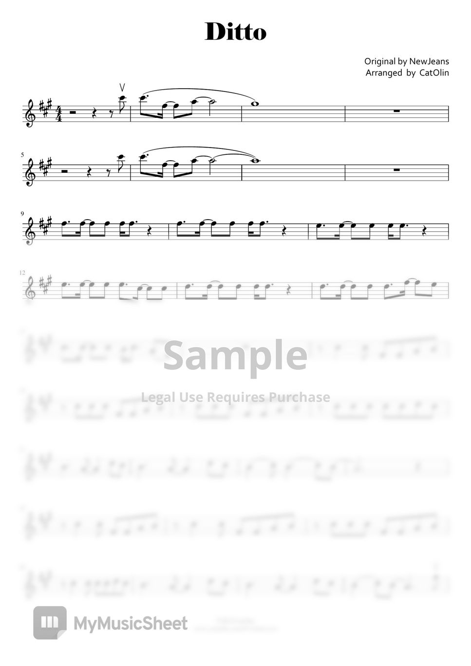 Ditto – New Jeans (뉴진스) Sheet music for Piano (Solo