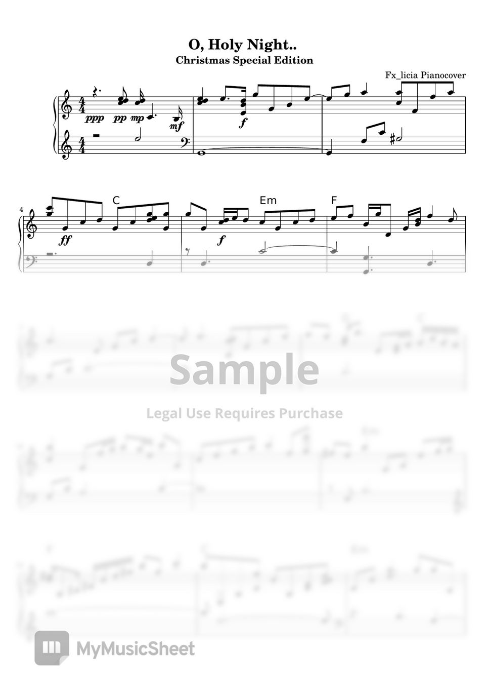 Mariah Carey - O, Holy Night Sheets by Fx_licia Pianocover