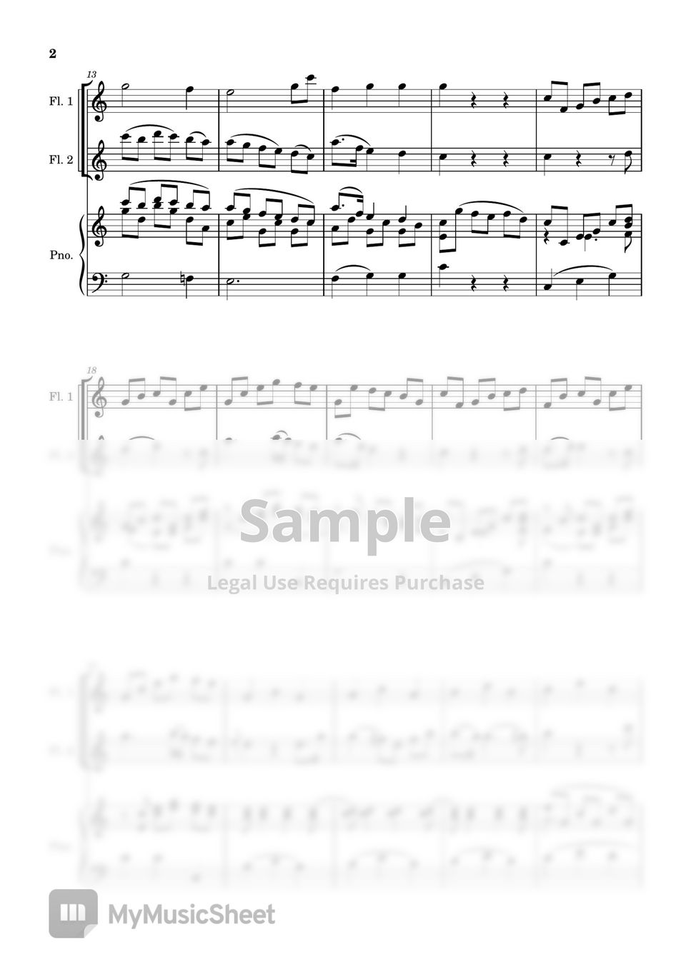 Mozart - Ruhe sanft, mein holdes leben from Opera zeide (Two Flutes/ Piano / MR) by Simpleflutemusic
