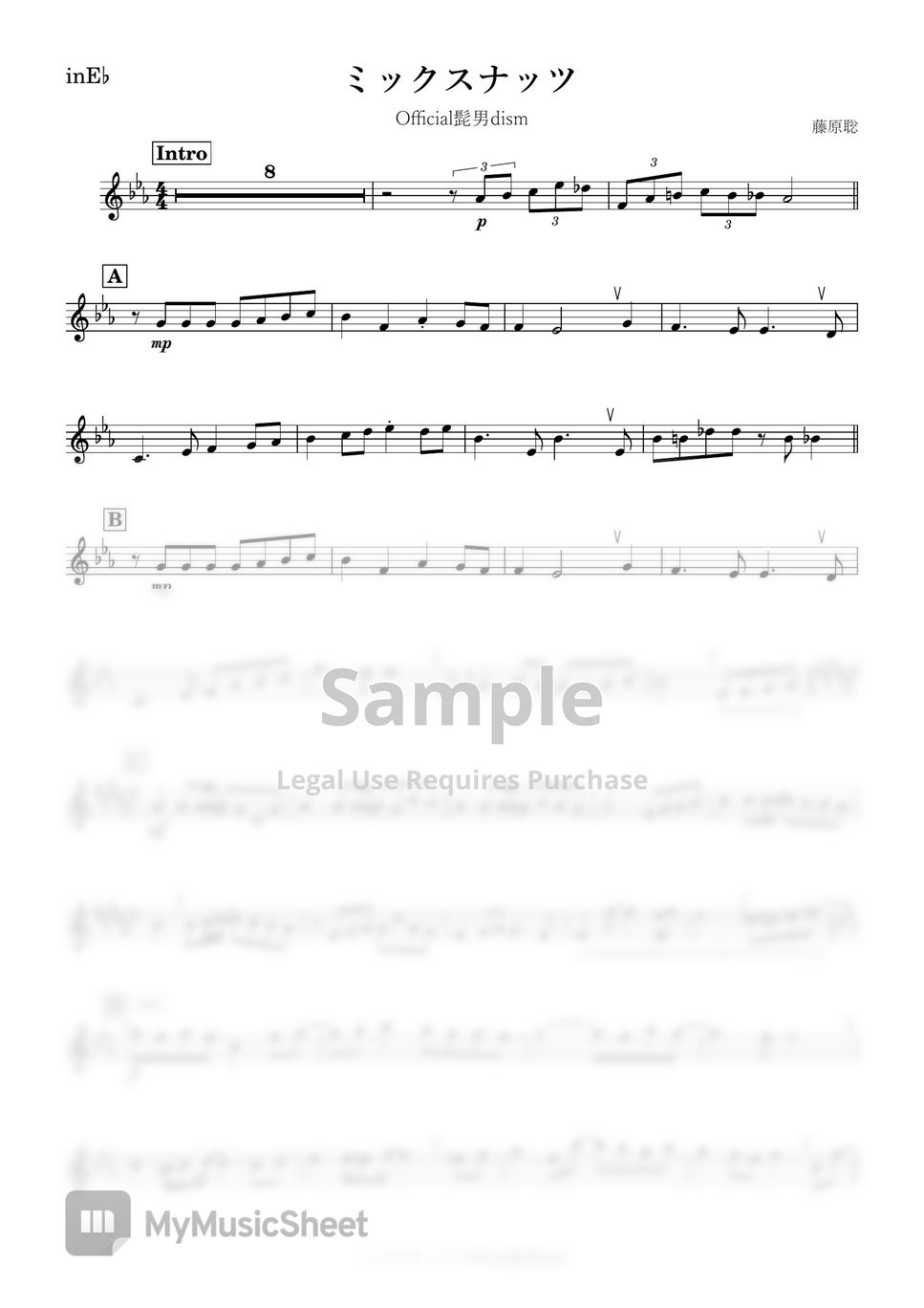 Official HIGE DANdism 【SPY×FAMILY】Mixed Nuts (E♭) Sheets by kanamusic