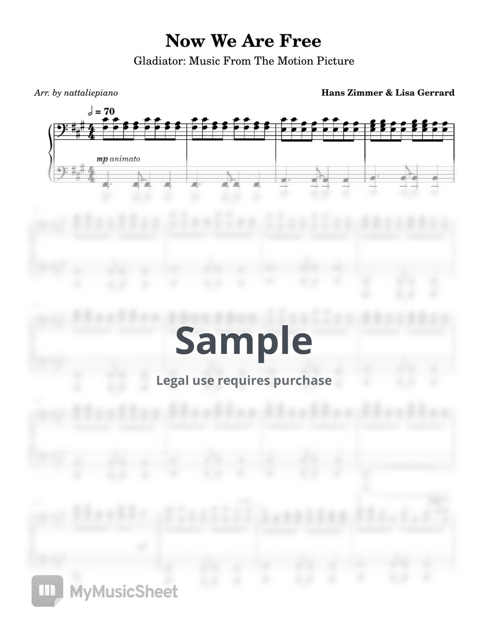 hans-zimmer-lisa-gerrard-now-we-are-free-gladiator-sheets-by
