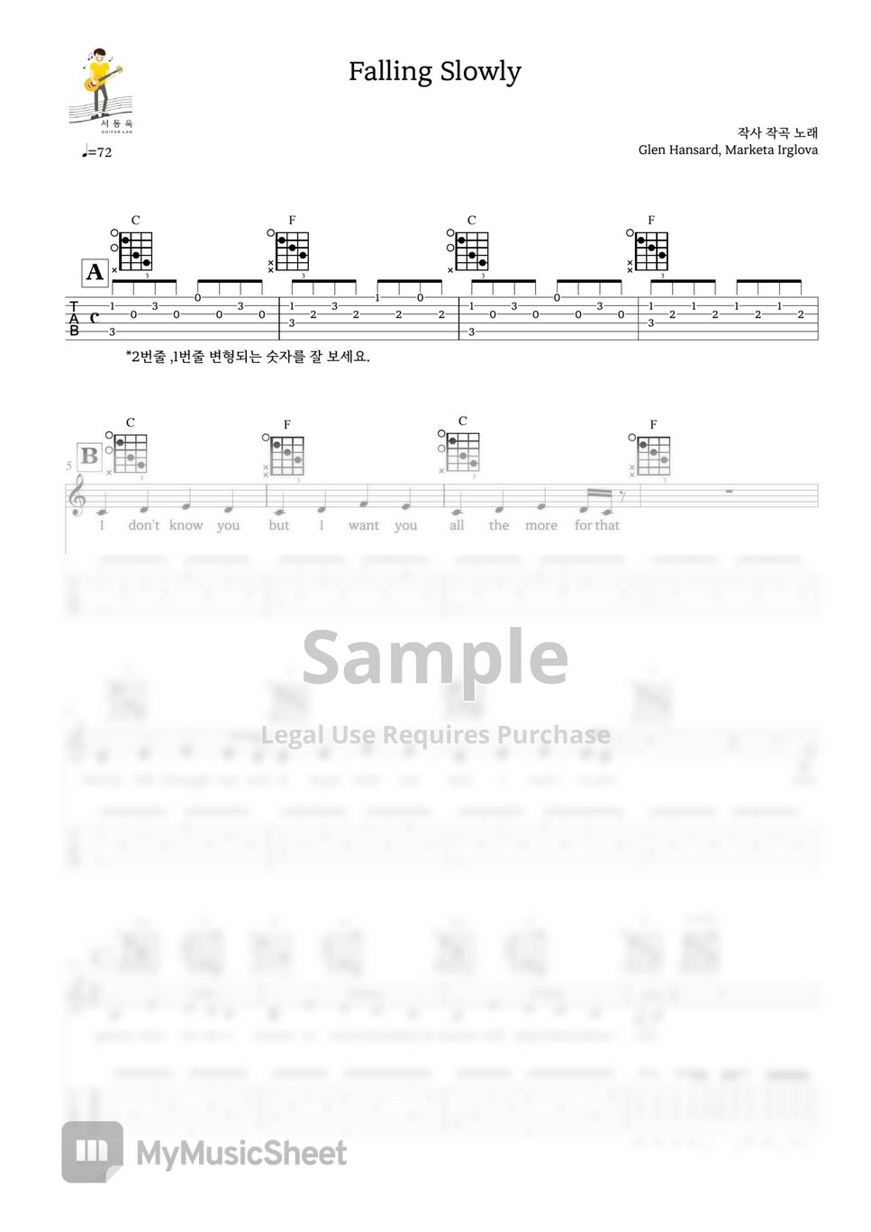 glen-hansard-falling-slowly-guitar-tab-sheets-by