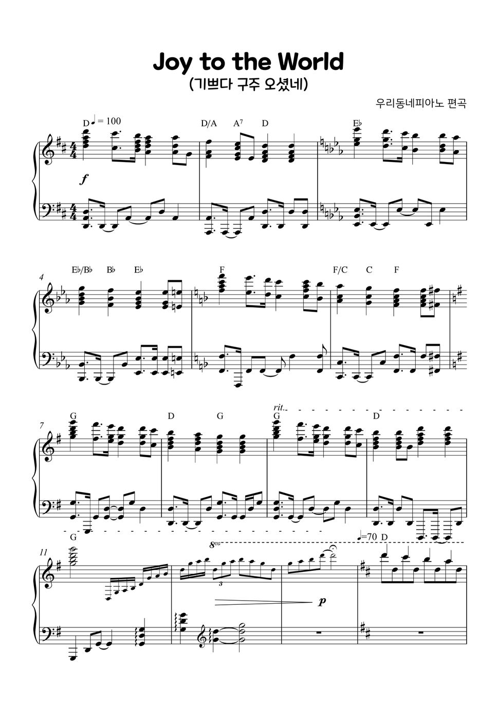 G.F.Handel Joy to the World Sheets by WOODONGPI