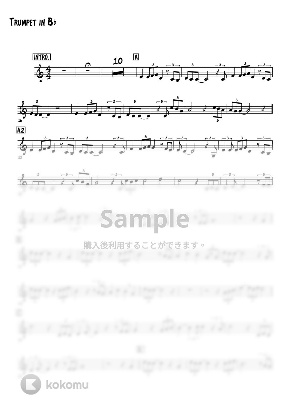YOSHIKI(X JAPAN) - Forever Love (トランペット演奏用メロディー楽譜) by 高田将利