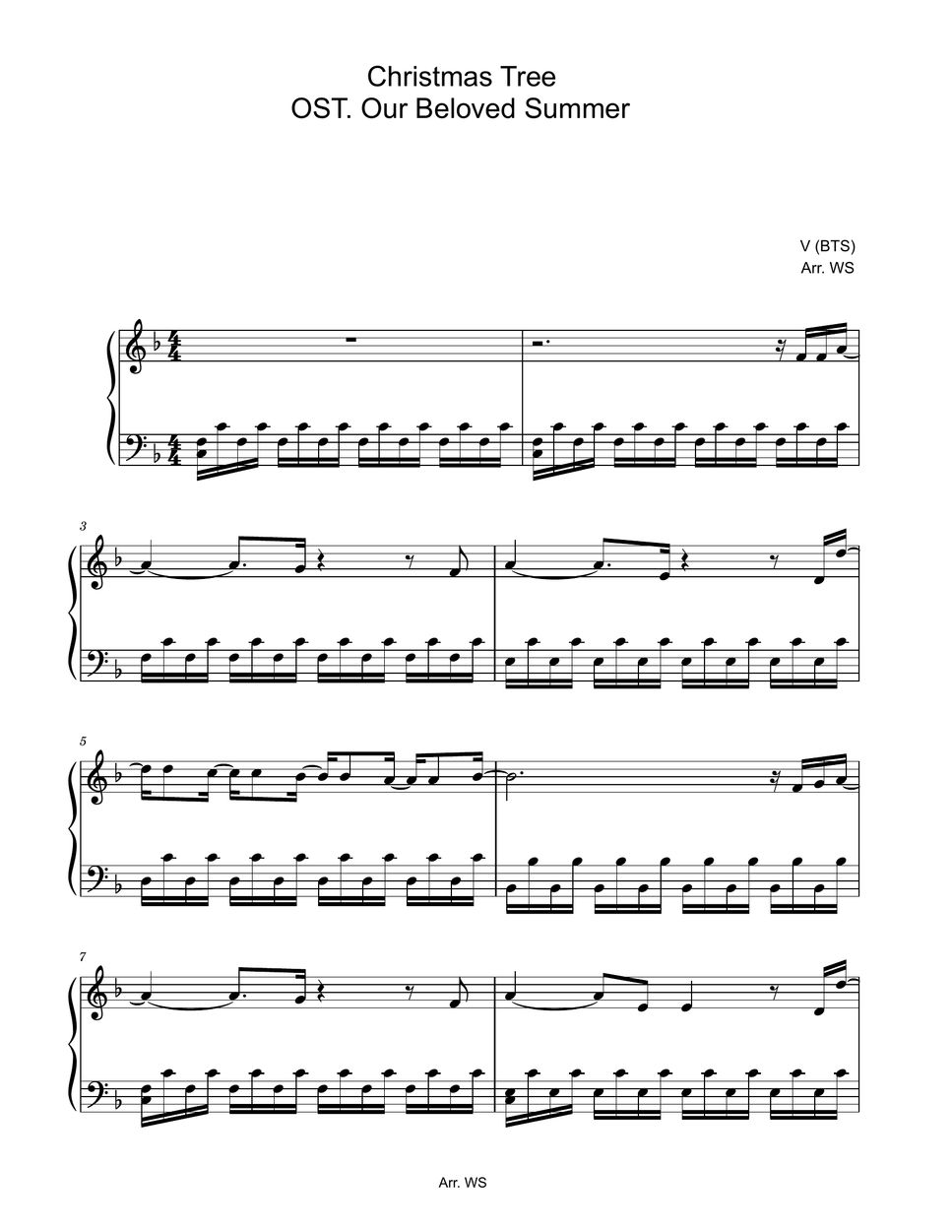 V Christmas Tree 악보 by WS Piano