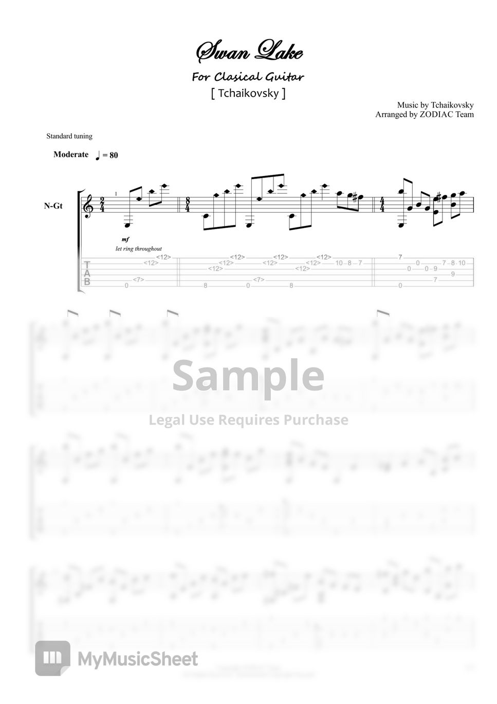 Tchaikovsky Swan Lake(백조의 호수) 악보 by ZODIAC Team