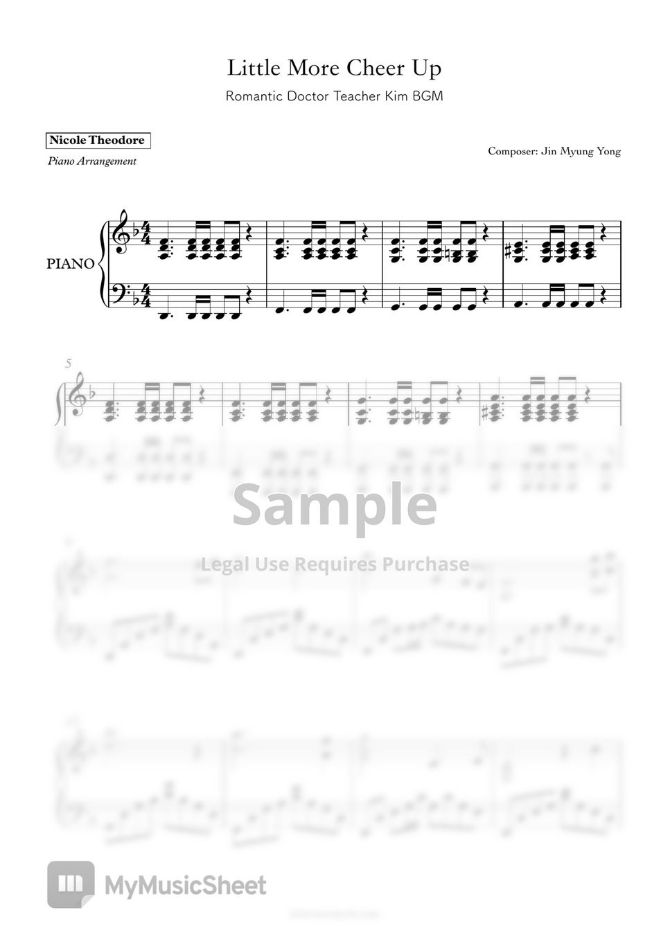 Jin Myung Yong Little More Cheer Up Dr Romantic Bgm Sheets By Nicole Theodore 5393