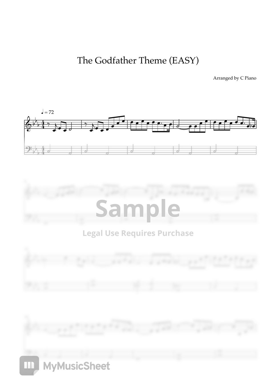 Nino Rota - The Godfather Theme (Easy Version) by C Piano