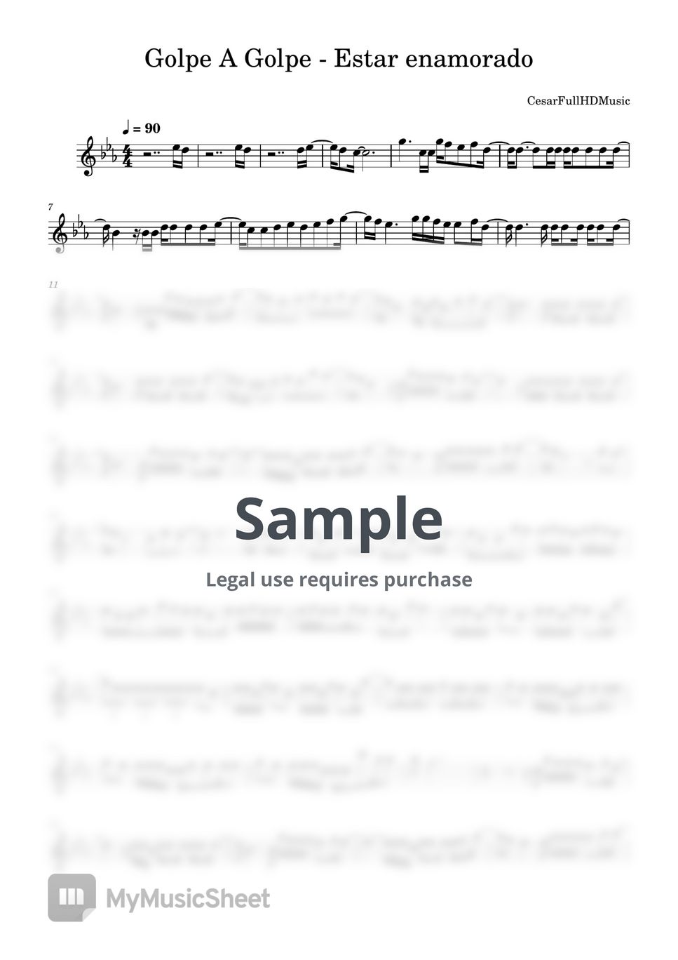 Golpe A Golpe Estar enamorado Sheets