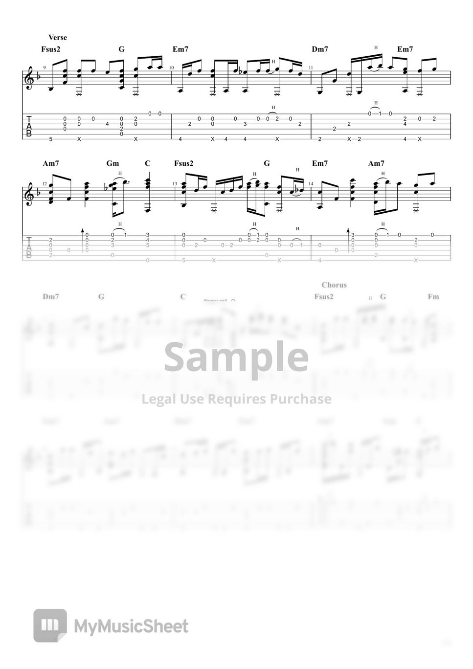 YOASOBI - Yasashii Suisei - BEASTARS Season 2 ED (Fingerstyle) Tab ...