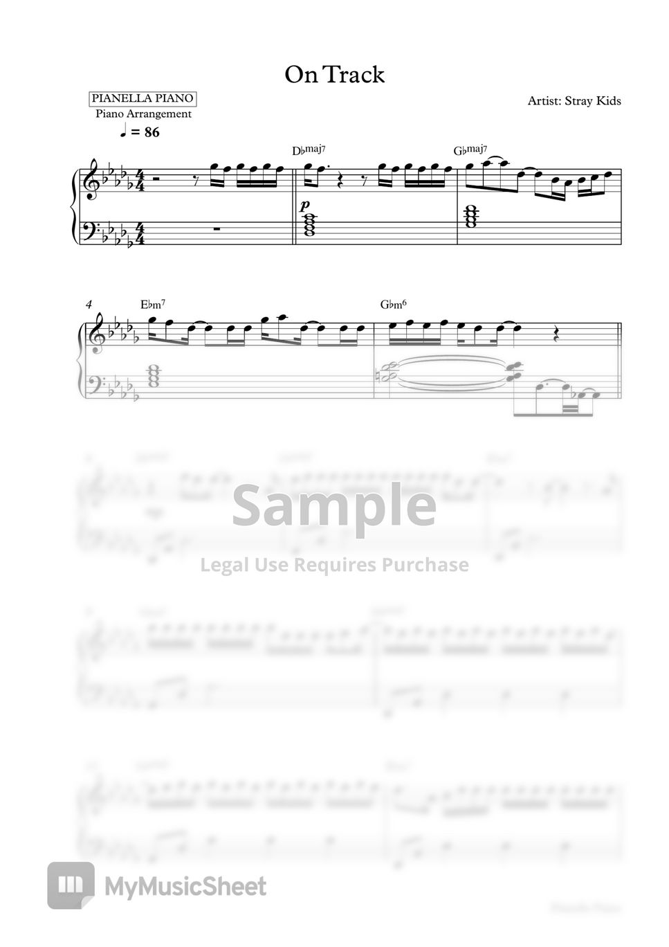 Stray Kids - On Track (Piano Sheet) by Pianella Piano