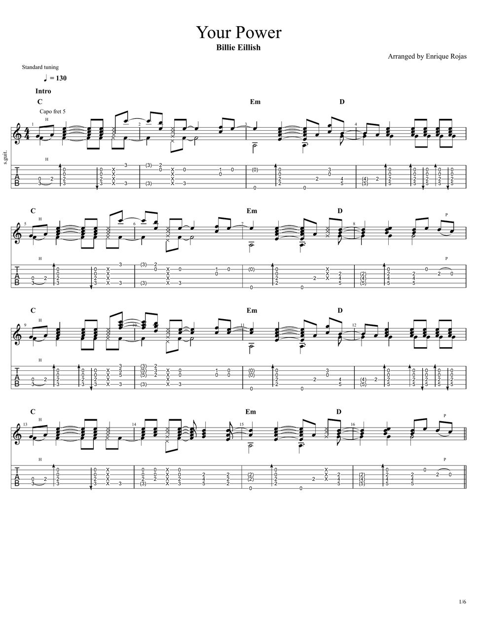 billie-eillish-your-power-acoustic-guitar-sheet-by-enrique-rojas