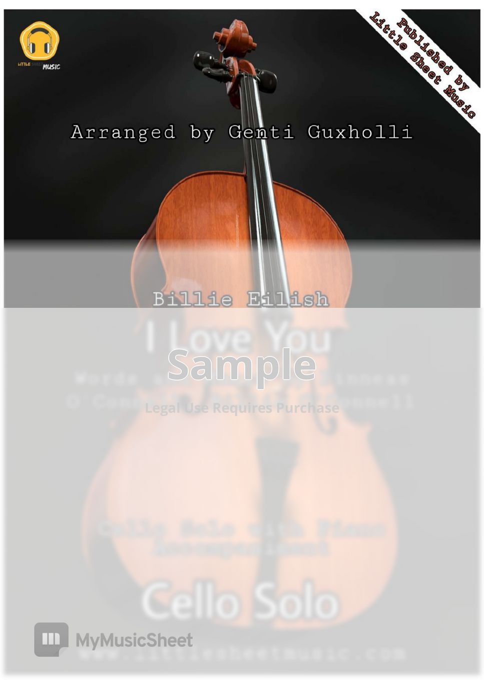 Billie Eilish - I Love You (Cello Solo with Piano Accompaniment) by Genti Guxholli
