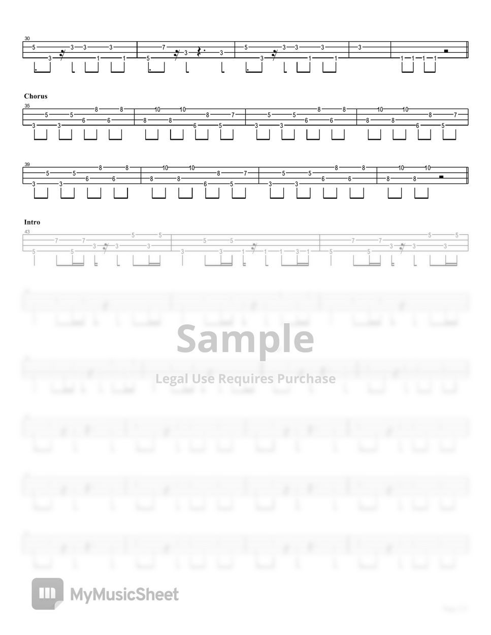 DECO*27 Mozaik Role (Bass TAB) 악보 by Muya