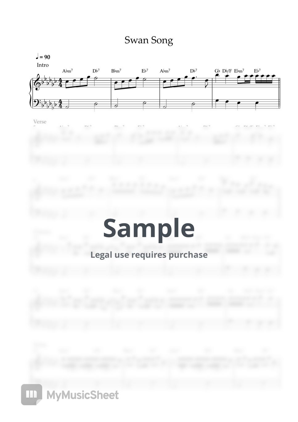 LE SSERAFIM - Swan Song (EASY PIANO SHEET) by Pianella Piano
