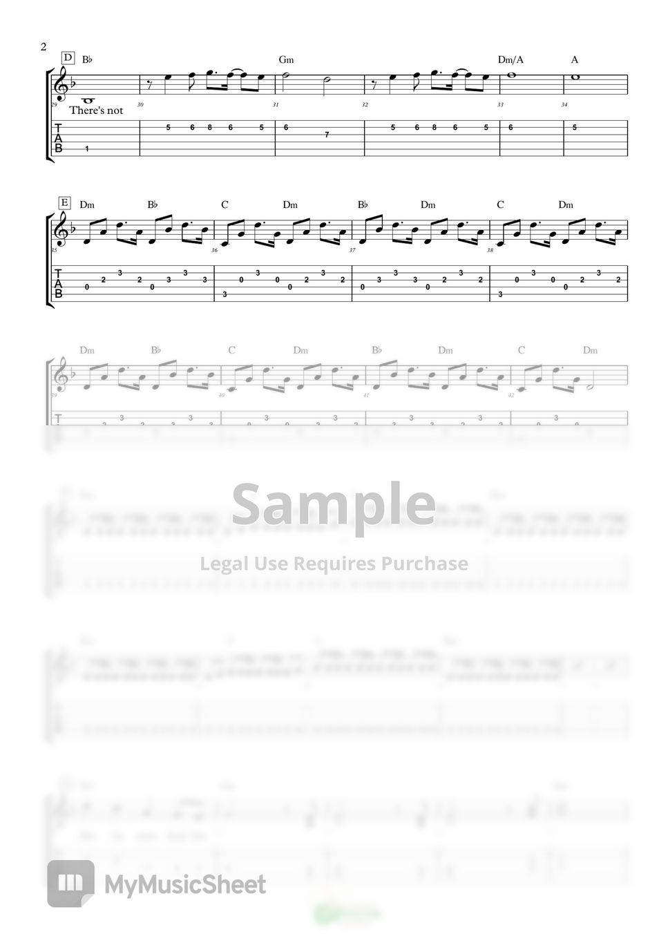 ABBA Gimme Gimme Gimme Tab + 1staff by 빈사마기타나라