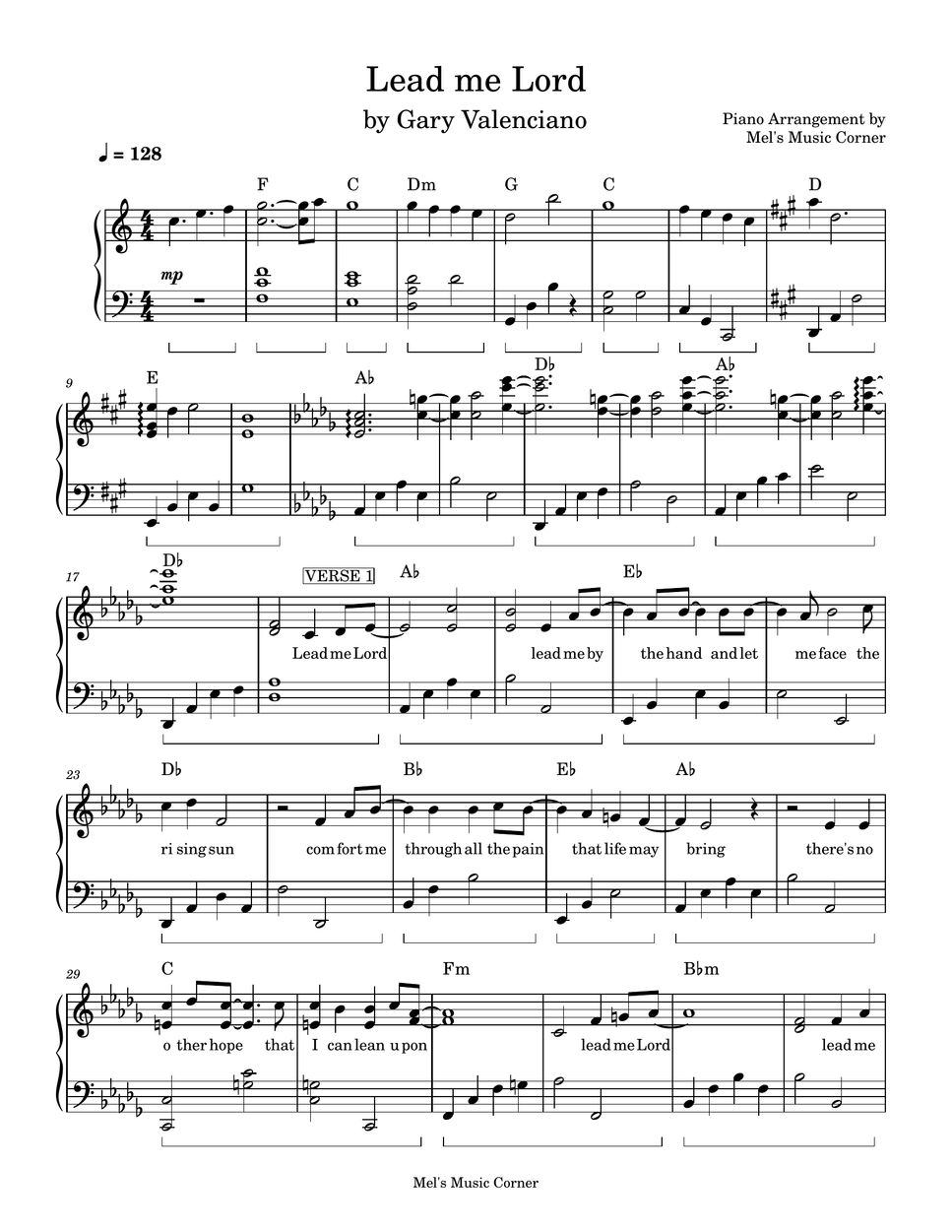 Gary Valenciano - Lead me Lord (piano sheet music) Лист by Mel's Music ...