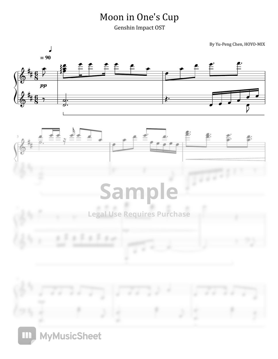 原神 - Moon in One's Cup (Genshin Impact OST - For Piano Solo) by poon