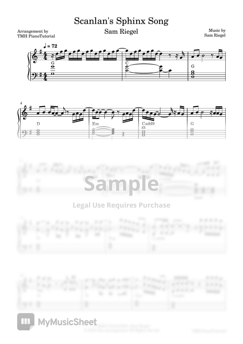 Sam Reigel - Scanlan's Sphinx Song by TMH PianoTutorial
