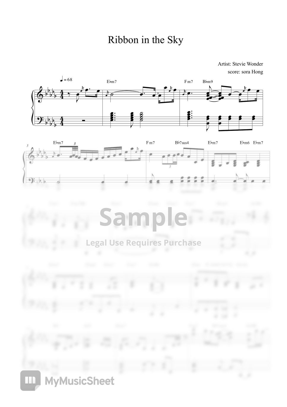 Stevie Wonder Ribbon in the Sky Sheets by sora Hong