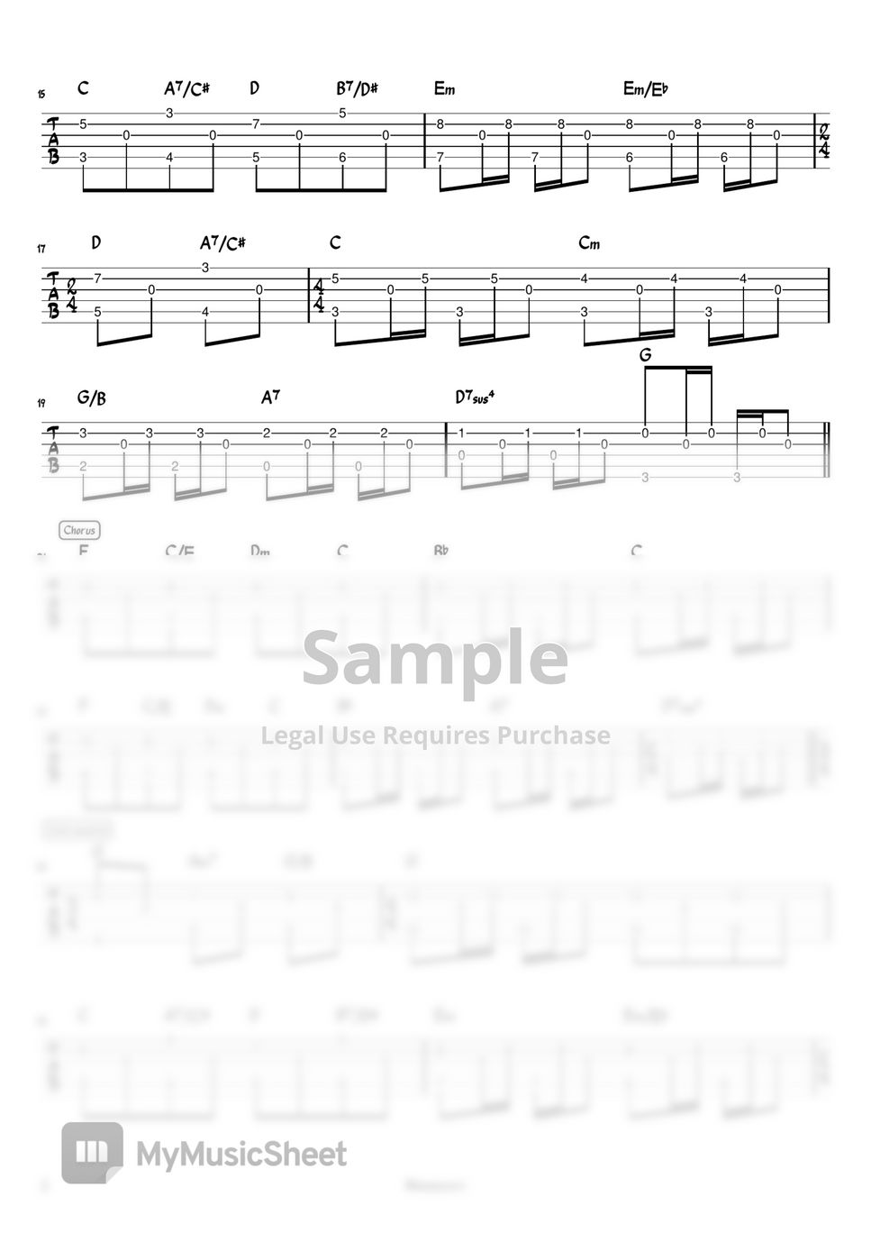 The Beatles - Blackbird (Sheet Music + TAB) by Meowscore