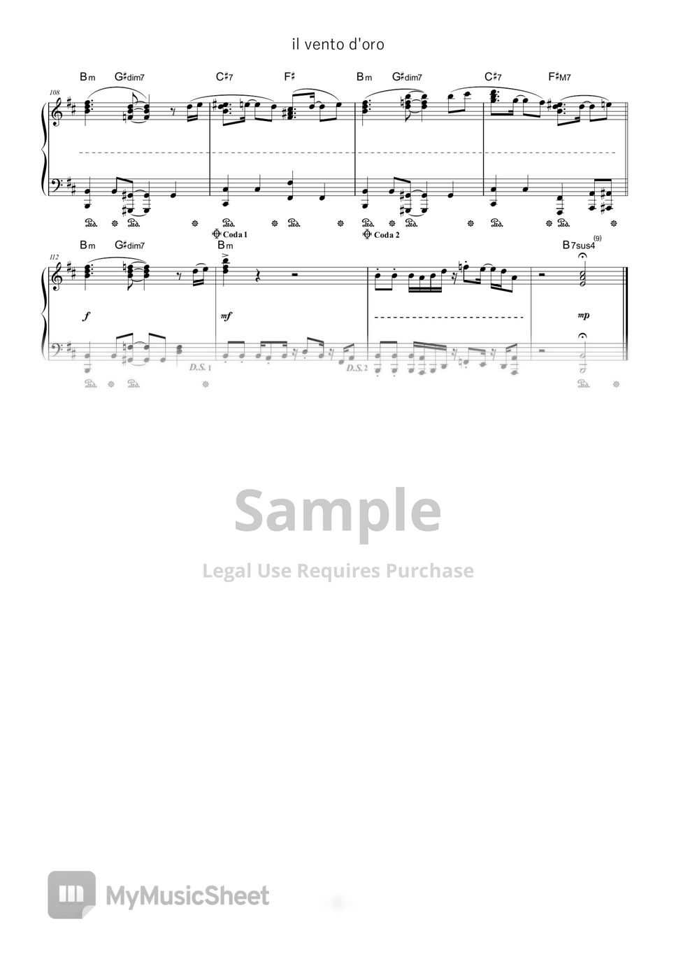 Yugo Kanno - Giorno's Theme - il vento d'oro (★★★☆☆ / JoJo's Bizarre Adventure Part 5: Golden Wind OST) by D-sun