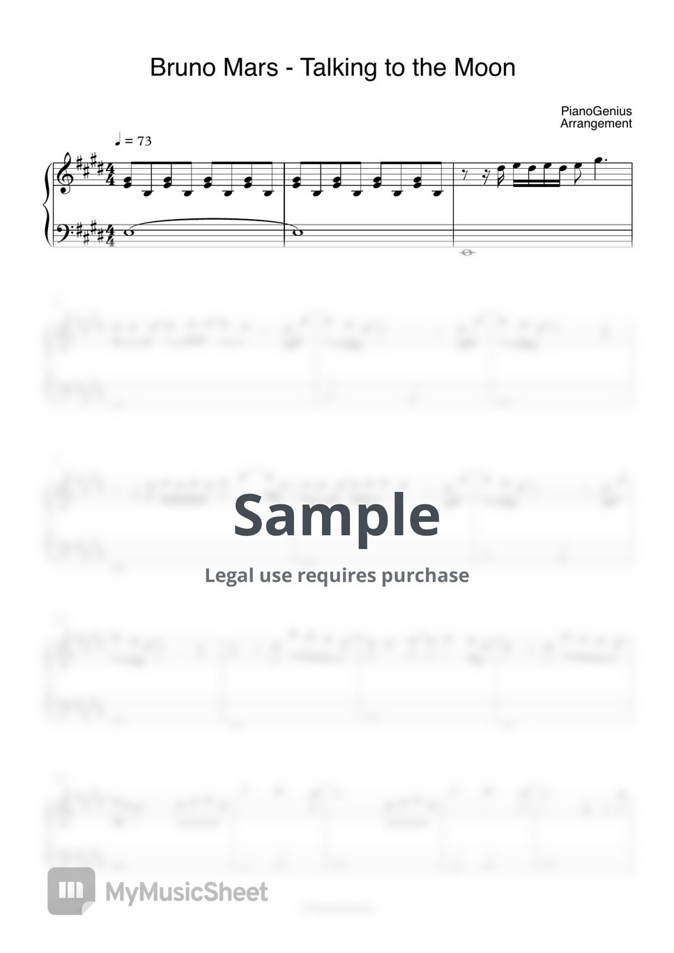 Bruno Mars - Talking To The Moon (EASY) by PianoGenius