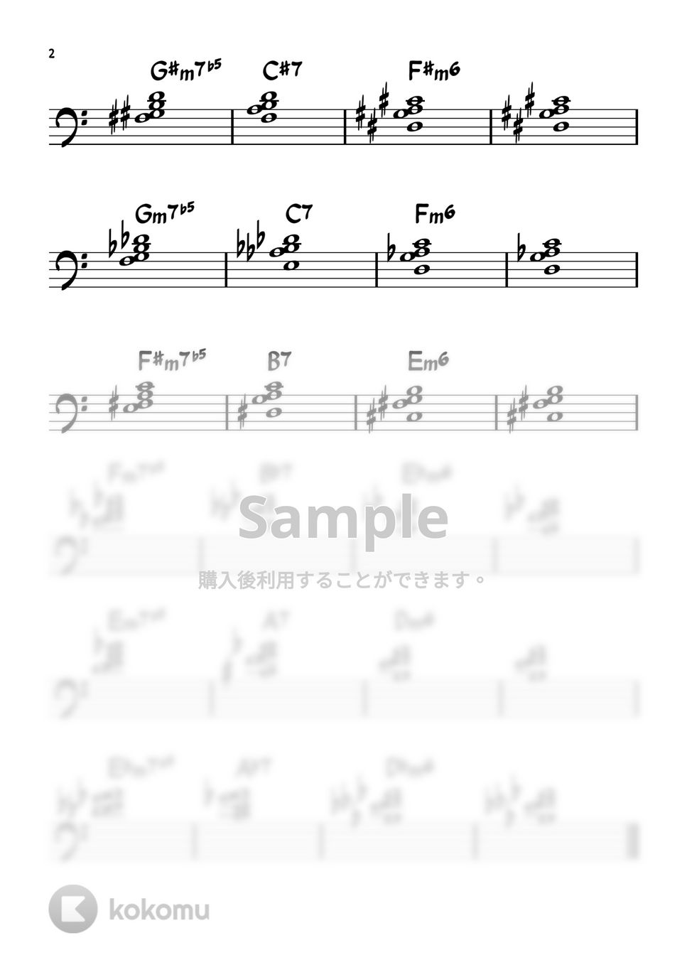 shimarinmarket - minor 2-5-1② 7135half tone↓exercise (for the left hand practice)