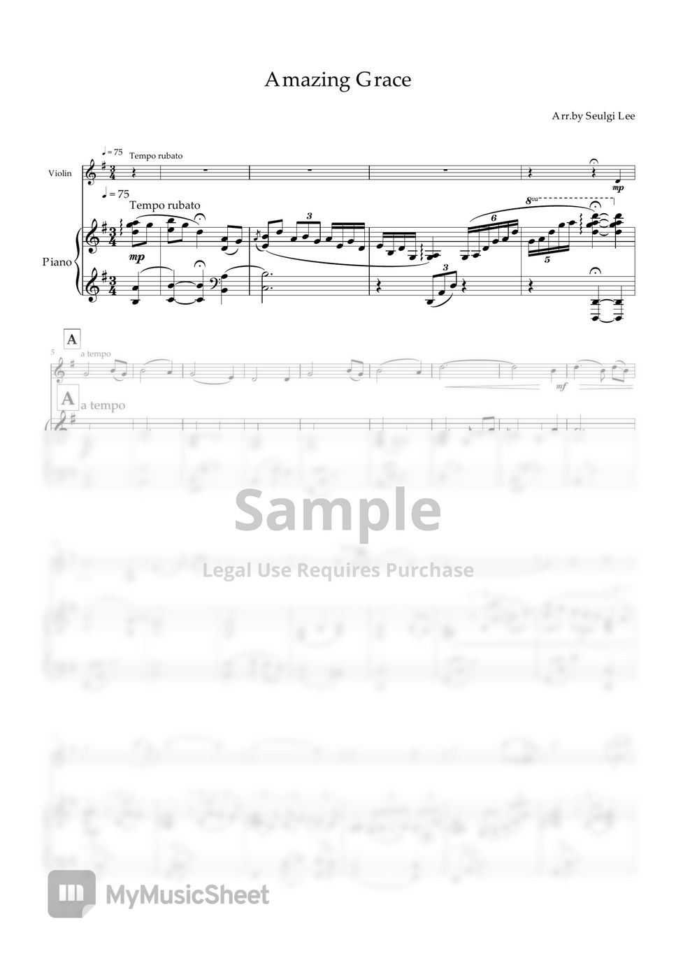 Hymn - Amazing Grace (Violin and Piano ver.) 어메이징그레이스_바이올린_피아노 by Seulgi Lee
