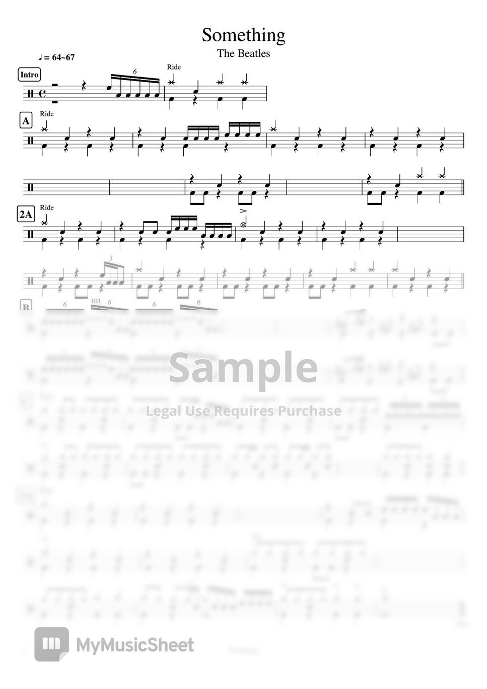 The Beatles Something 악보 By Cookais J Pop Drum Sheet Music 4257