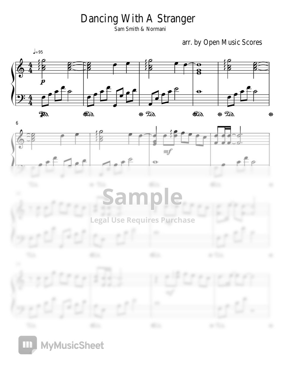 Sam Smith - Dancing with a Stranger(Easy) by Open Music Score