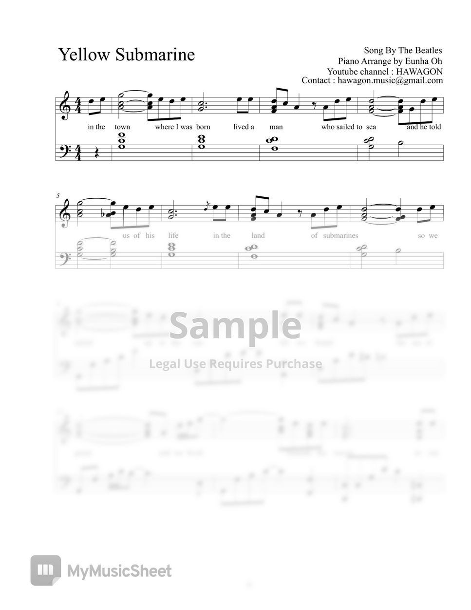 The Beatles - Yellow Submarine (Jazz Piano) by HAWAGON