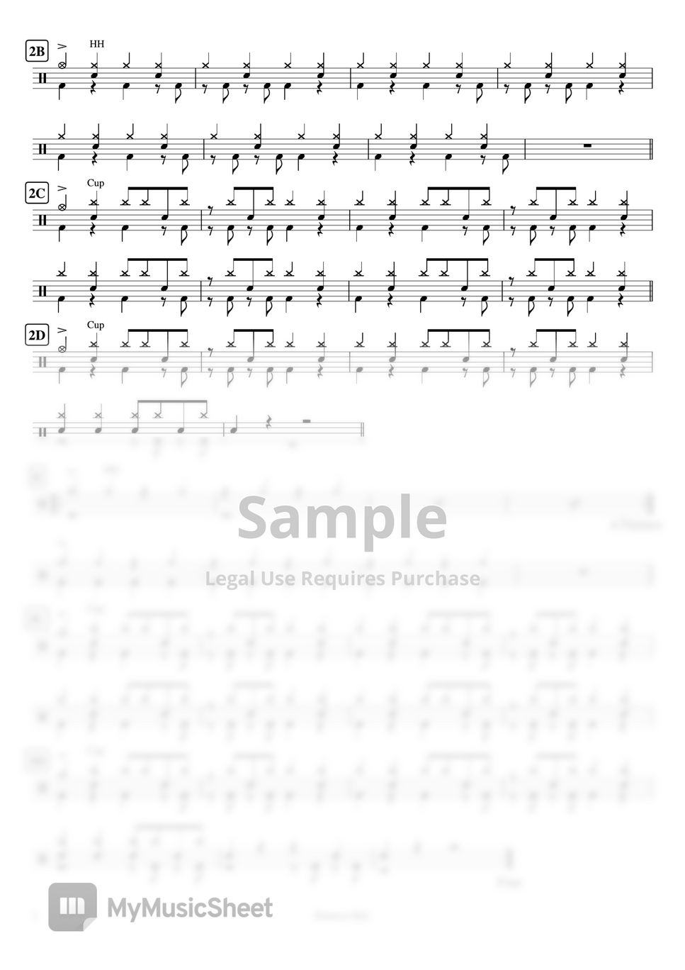 Bruno Mars - Runaway Baby by Cookai's J-pop Drum sheet music!!!