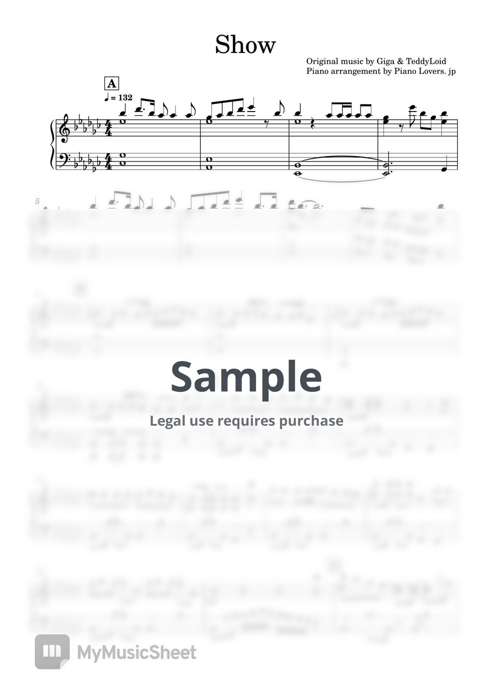 Ado - Show (Piano Sheet Music / Beginner) by Piano Lovers. jp