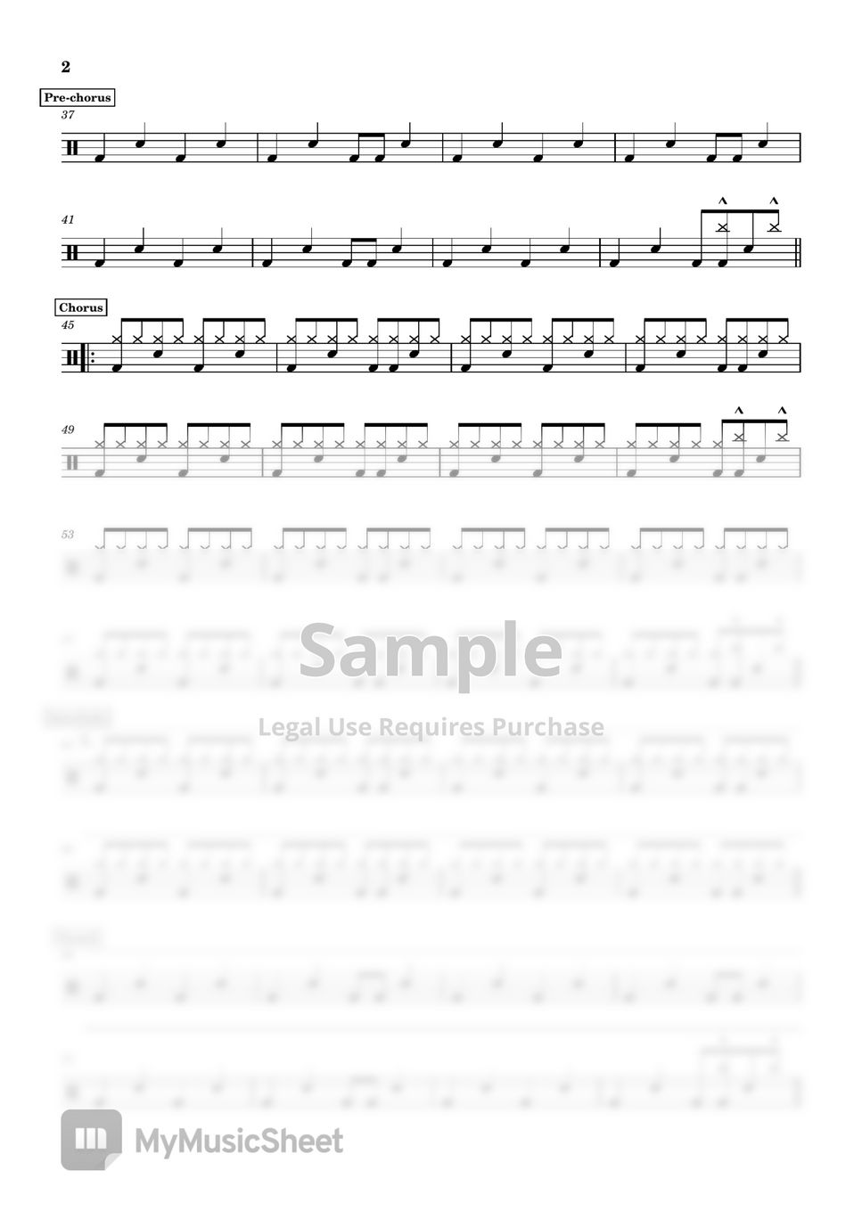 The Weeknd Blinding Light (드럼악보 / 가사첨부 / drum score / lyrics) Sheets