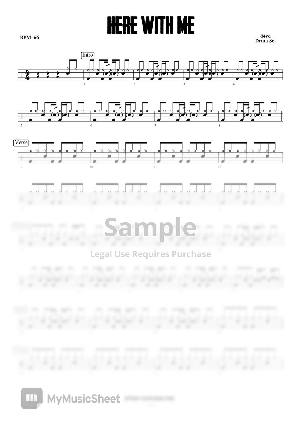 d4vd - Here With Me sheet music for piano download