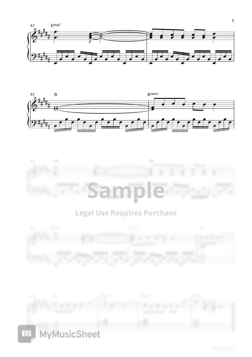 Coldplay - Yellow (Piano Sheet) by Pianella Piano