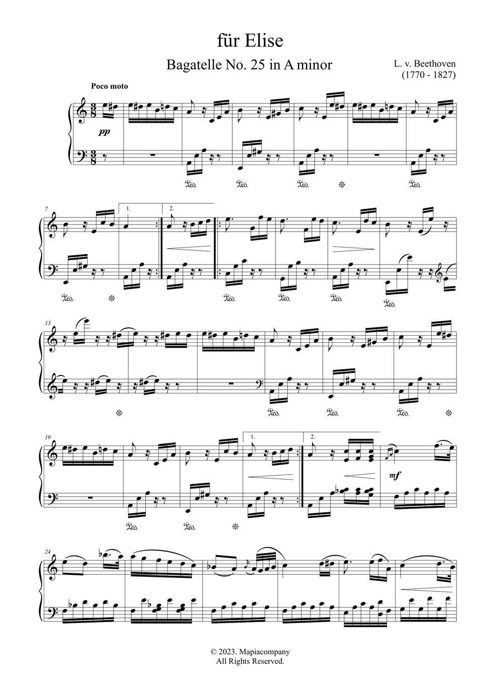 L V Beethoven Fur Elise By Beethoven Free Sheet Music For Piano Sheets By Mymusicsheet Official 4969