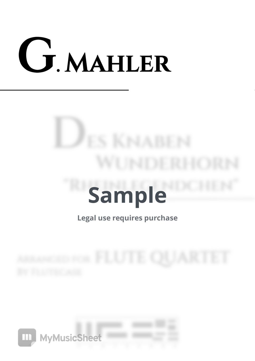 Gustav Mahler - 말러: 어린이의 이상한 뿔피리 중 라인의 전설 Mahler: Rheinlegendchen (플루트 4중주 버전/알토, 베이스) by Flutecase