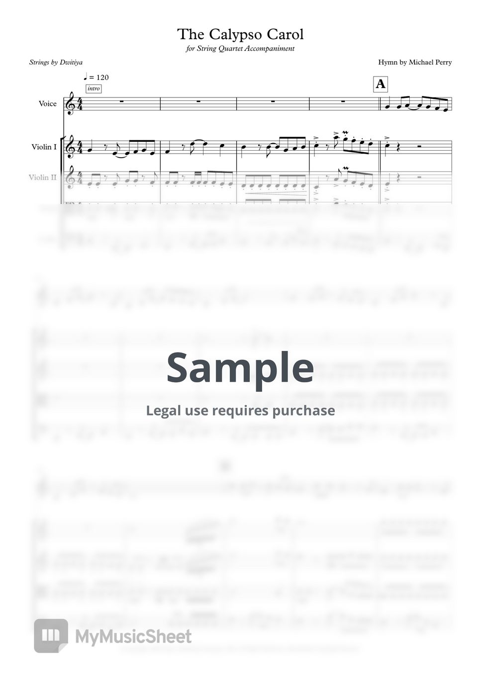 Michael Perry The Calypso Carol (String quartet Sheets