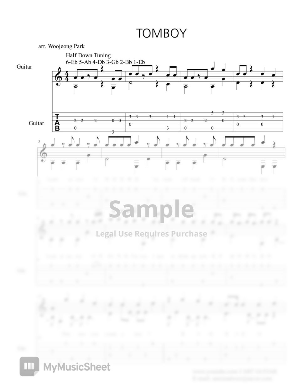 (G)I-DLE - TOMBOY (GUITAR TAB) by Woojeong Park
