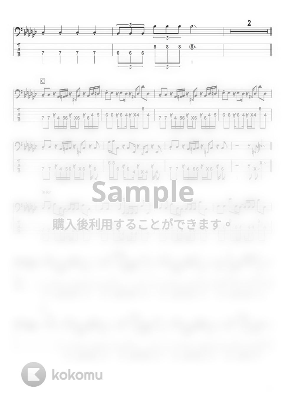 yama - 春を告げる (ベースTAB譜 / ☆5弦ベース対応) by swbass