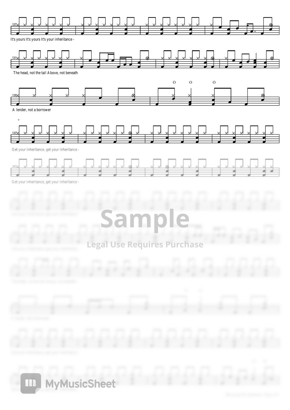 My Sacrifice (arr. COPYDRUM) Sheet Music | Creed | Drums