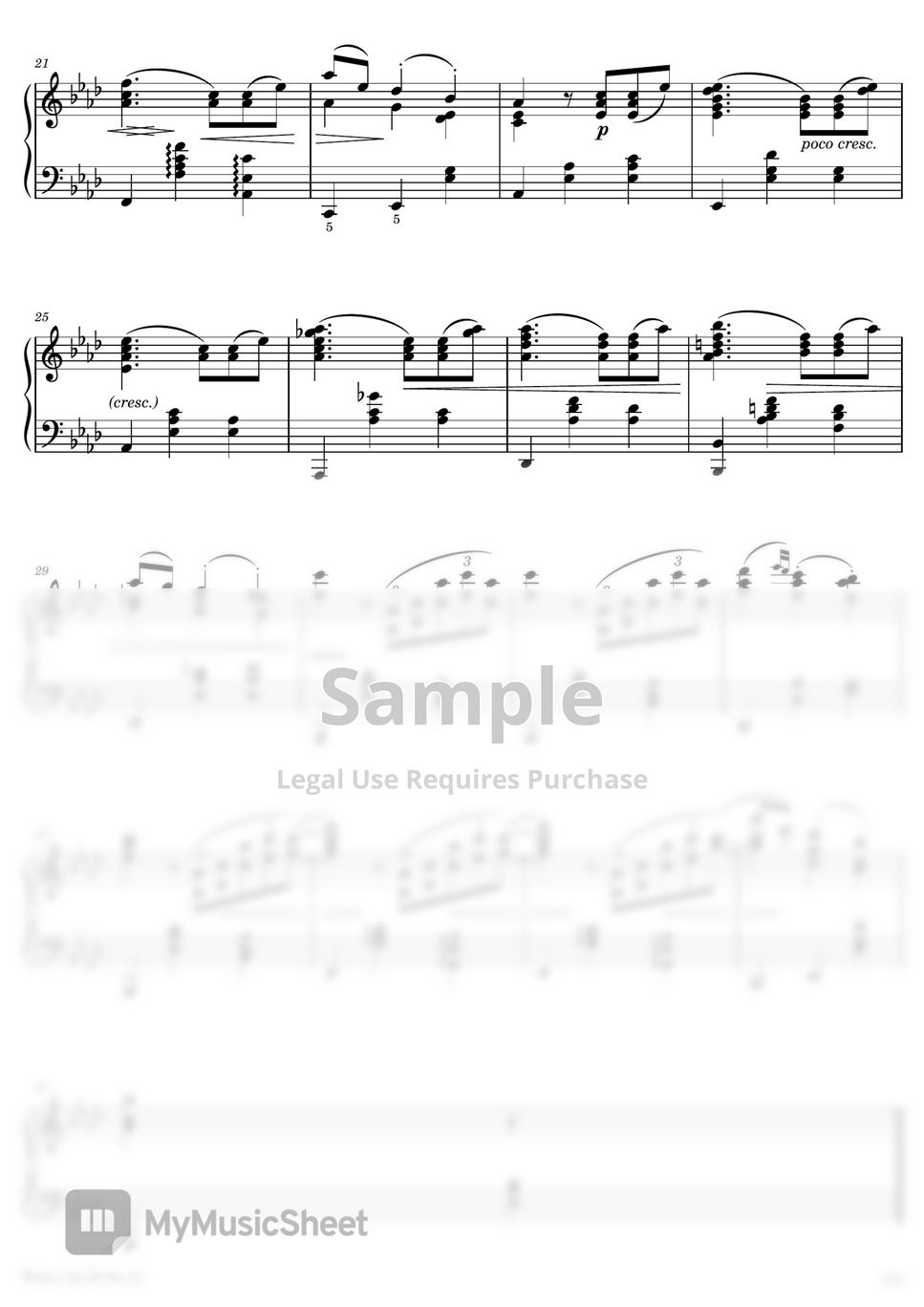 Johannes Brahms - Waltz in A♭ Major - Op.39 No.15 (Original - For Piano Solo) by poon