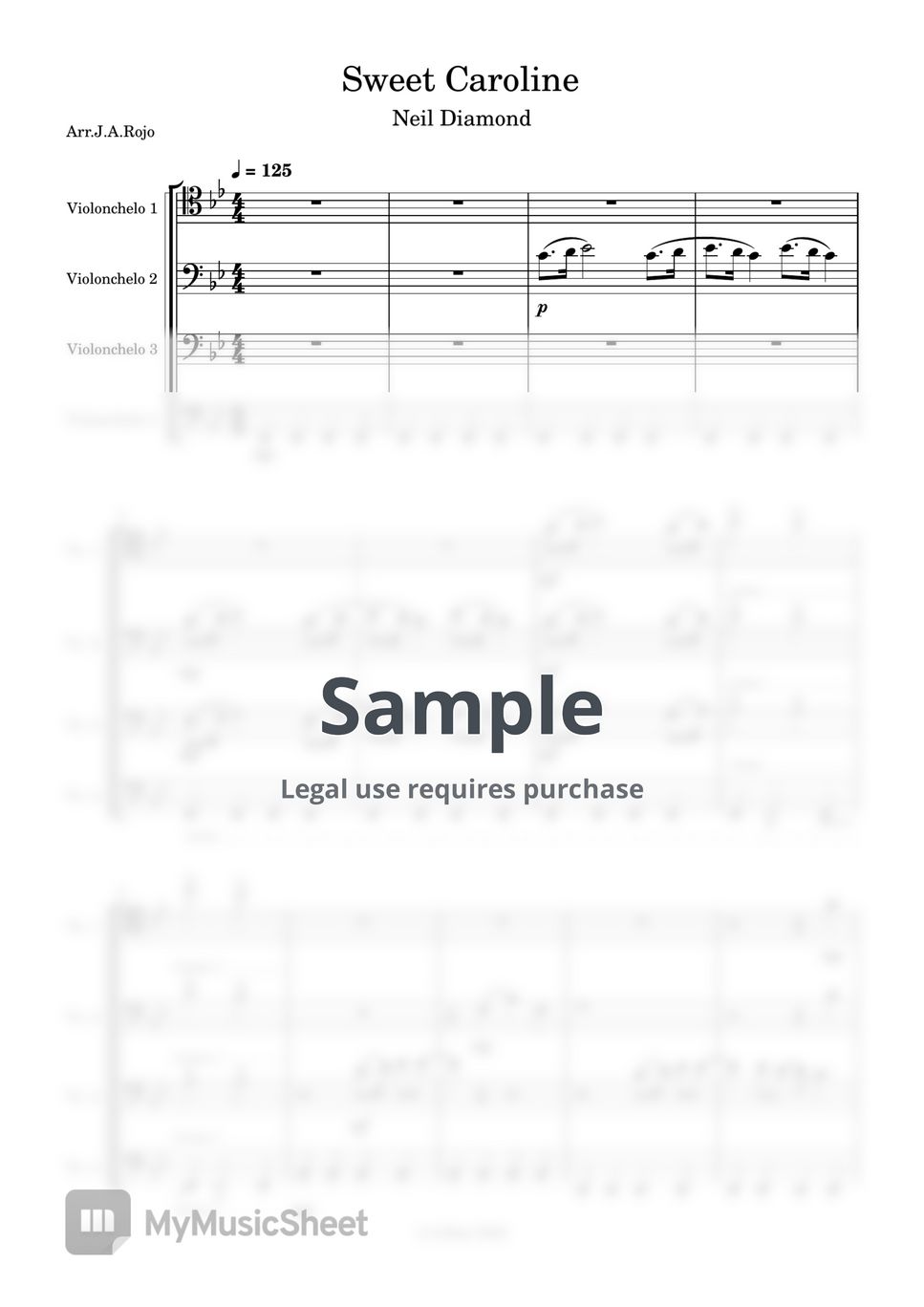 neil-diamond-sweet-caroline-4-cello-cover-sheets-by-j-a-rojo