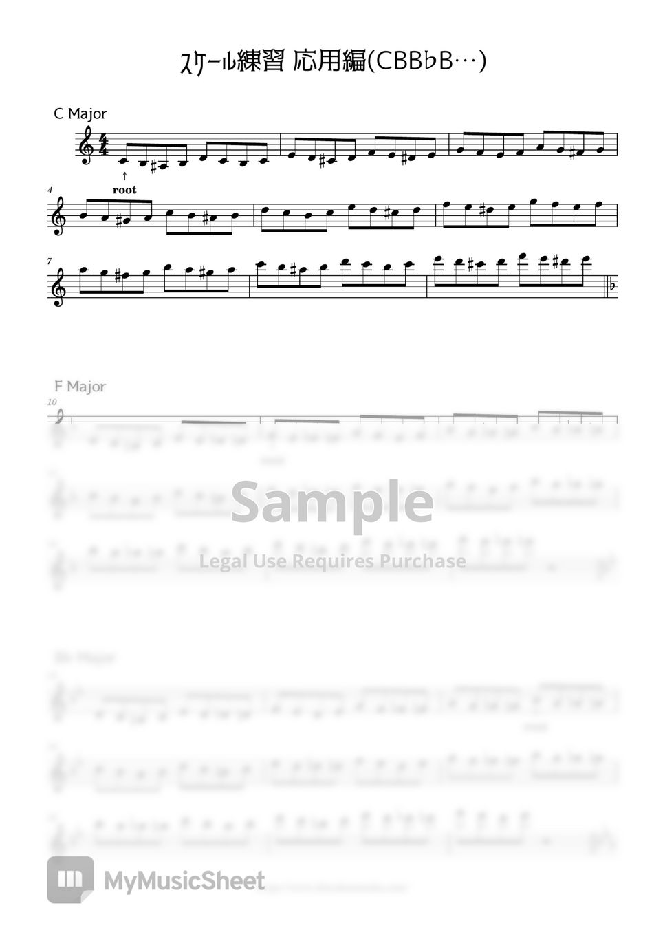 syzkah 【scale exercise】for Sax 〜CBB♭B〜 (Basic practice/CBB♭B) Sheets