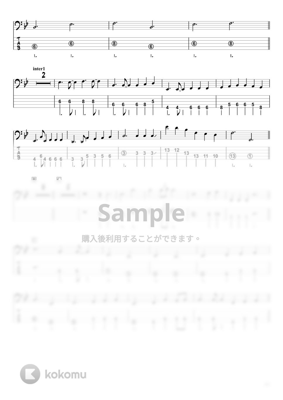 あいみょん - 愛の花 (ベースTAB譜☆5弦ベース対応) by swbass