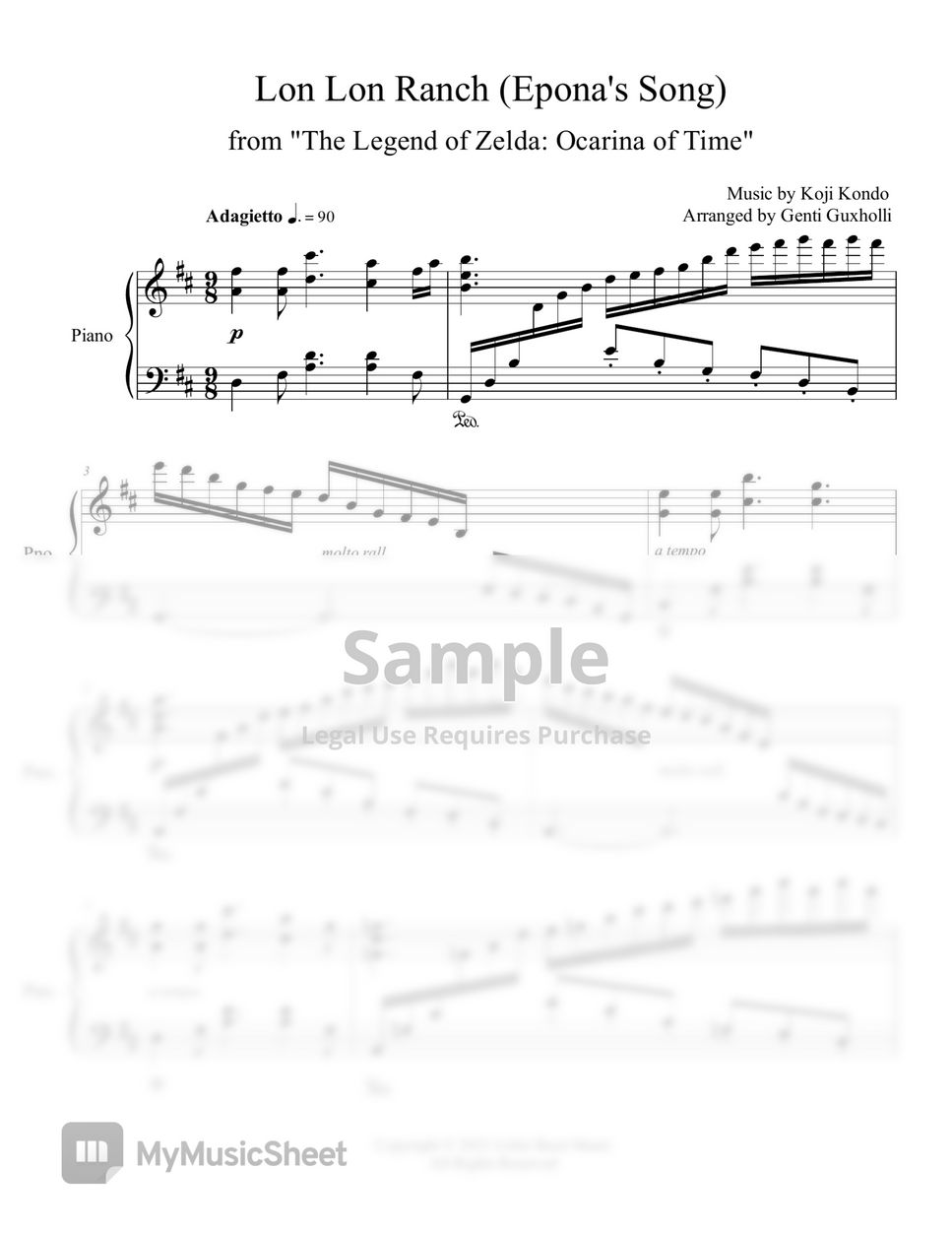 The Legend of Zelda: Ocarina of Time - Lon Lon Ranch   -  Lead Sheets for Video Game Music