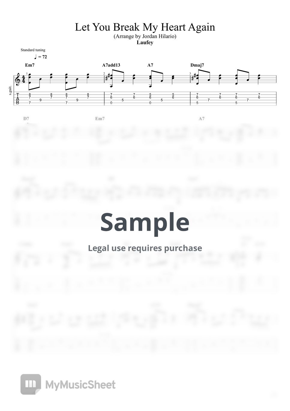 Laufey - Let You Break My Heart Again Guitar Tab with Chords Sheets by