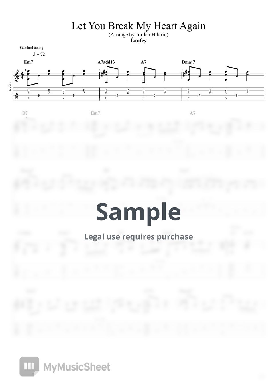 Laufey - Let You Break My Heart Again Guitar Tab with Chords by Jordan Hilario